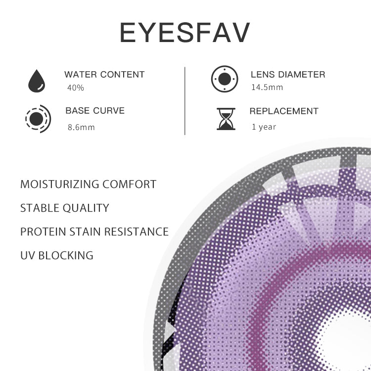 EYESFAV Twilight Amethyst Halo Contact Lenses Parameters