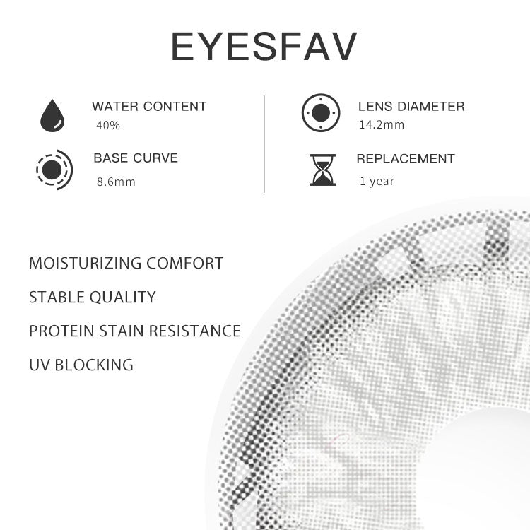 EYESFAV Marble Gray Colored Contact Lenses Parameters
