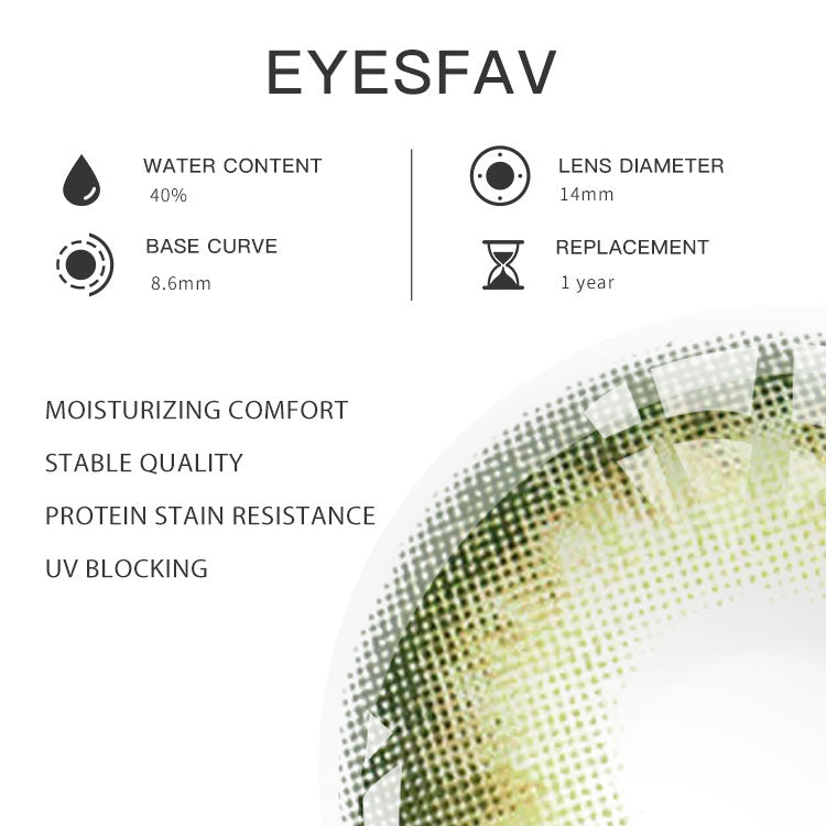 EYESFAV Apricity Green Colored Contact Lenses Parameters