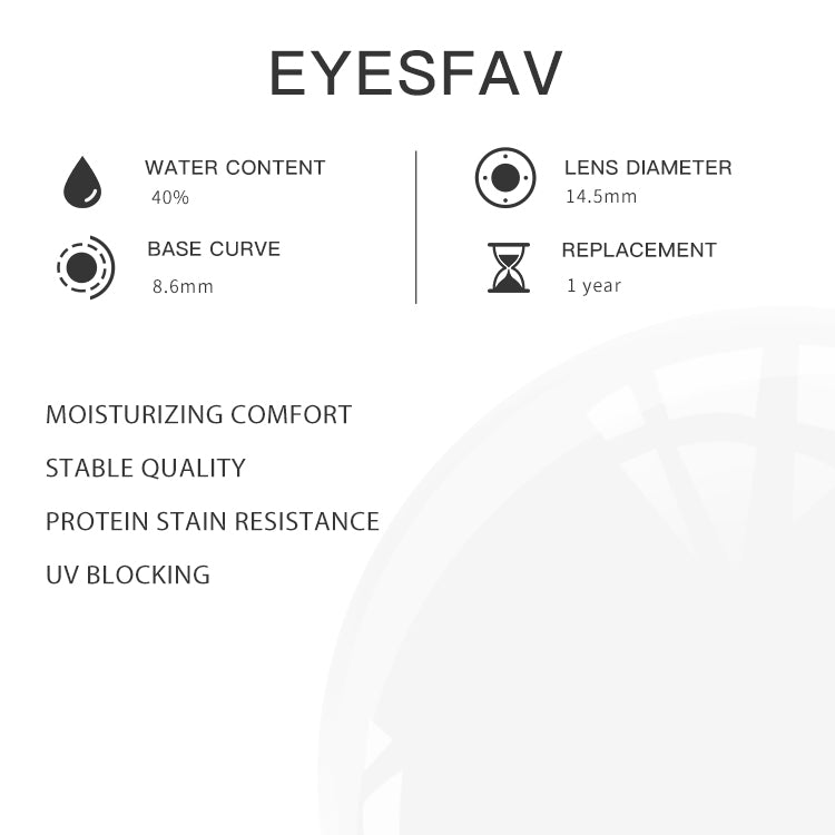 EYESFAV Pure White Vision Contact Lenses Parameters