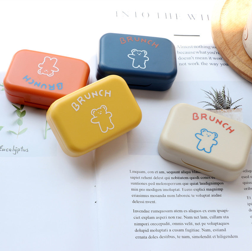 Bear Yellow, Blue, Orange Contact Lens Case