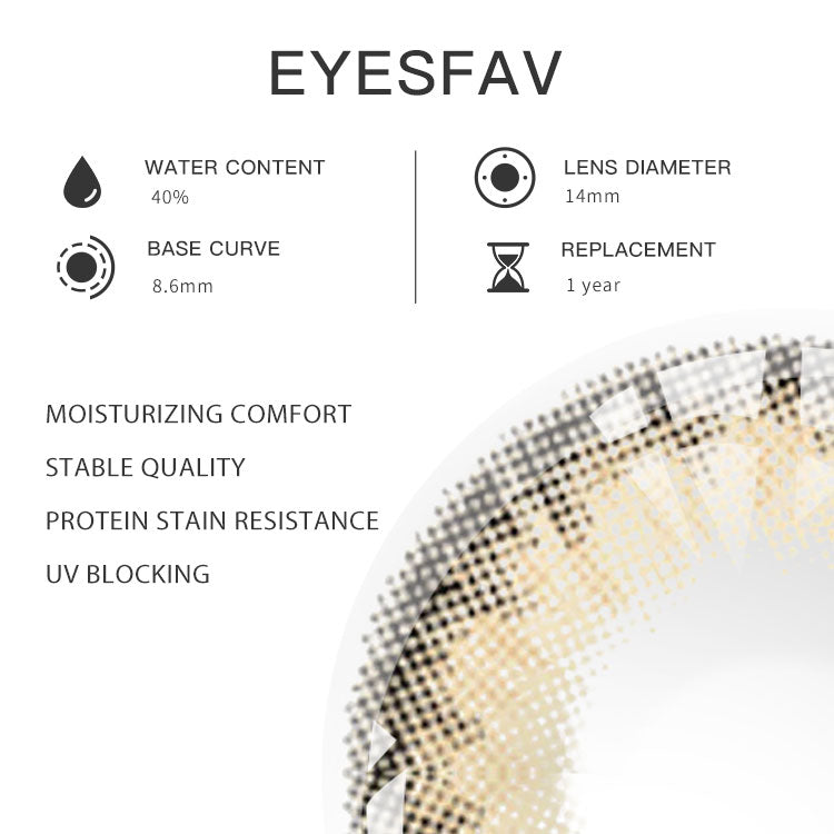 EYESFAV Jelly Brown Colored Contact Lenses Parameters