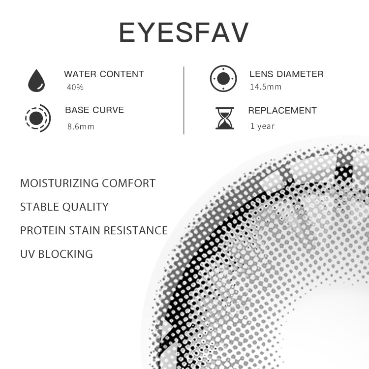 EYESFAV Glass Ball  Gray Colored Contact Lenses Parameters
