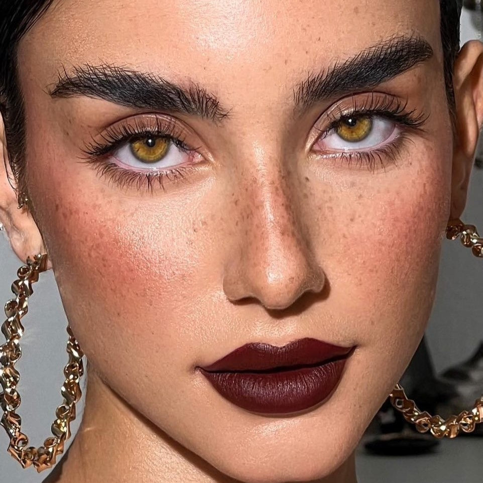 Beautiful Woman Wearing Wildness Wolf Brown Colored Contact Lenses