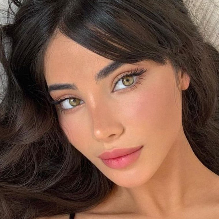 Beautiful Woman Wearing Iris Brown Colored Contact Lenses