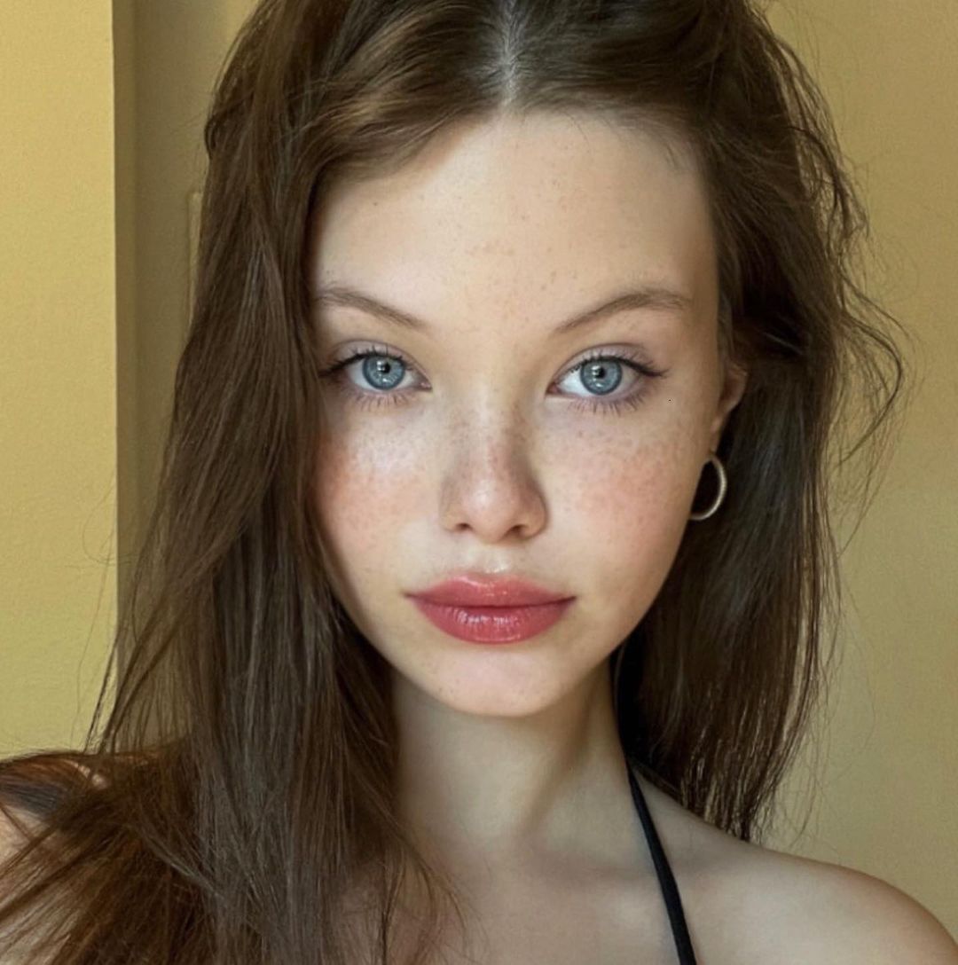 Beautiful Woman Wearing Ocean Blue Colored Contact Lenses