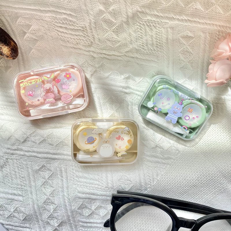 EYESFAV Macaron World Transparent Contact Lens Case