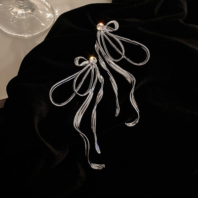 Silver Minimal Tassel Earrings