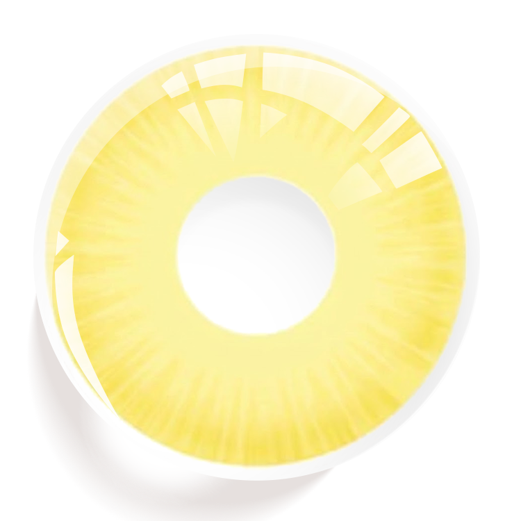 Lentes de contacto de ojos de rayos de sol amarillos 