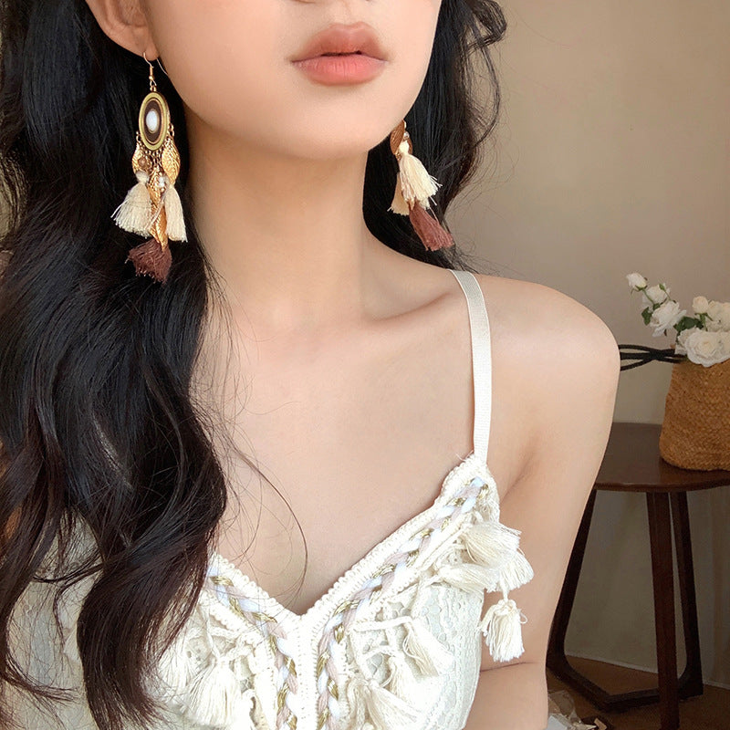 Boho Bloom Tassel Earrings