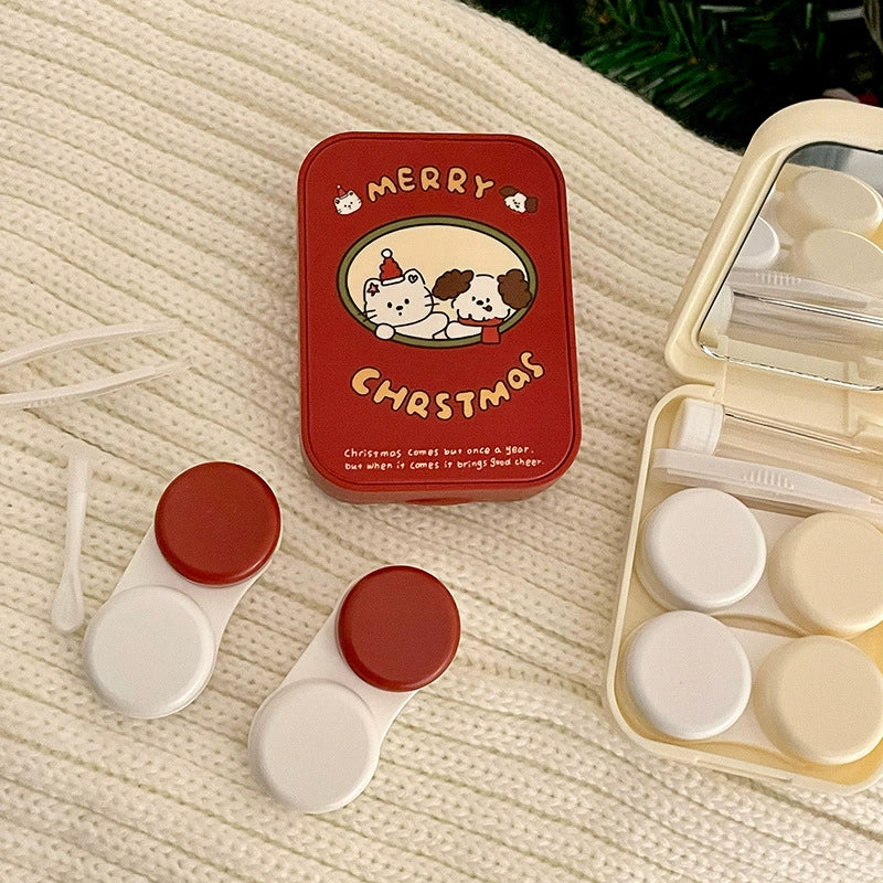 Puppy Red, Yellow Contact Lens Case