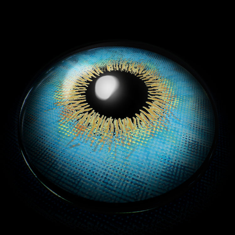 Wild Jungle Blue Colored Contact Lenses 3D Display