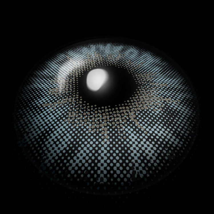 Ephemeral Blue Colored Contact Lenses 3D Display