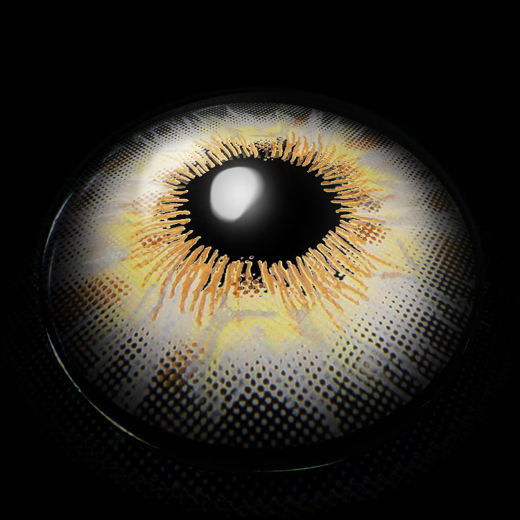 Wild Jungle Gray Colored Contact Lenses 3D Display