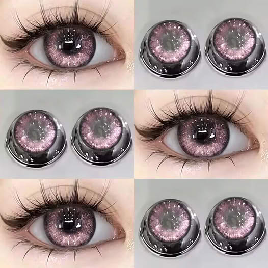 Iris Pink Unique Colored Contact Lenses | Translucent Streaks