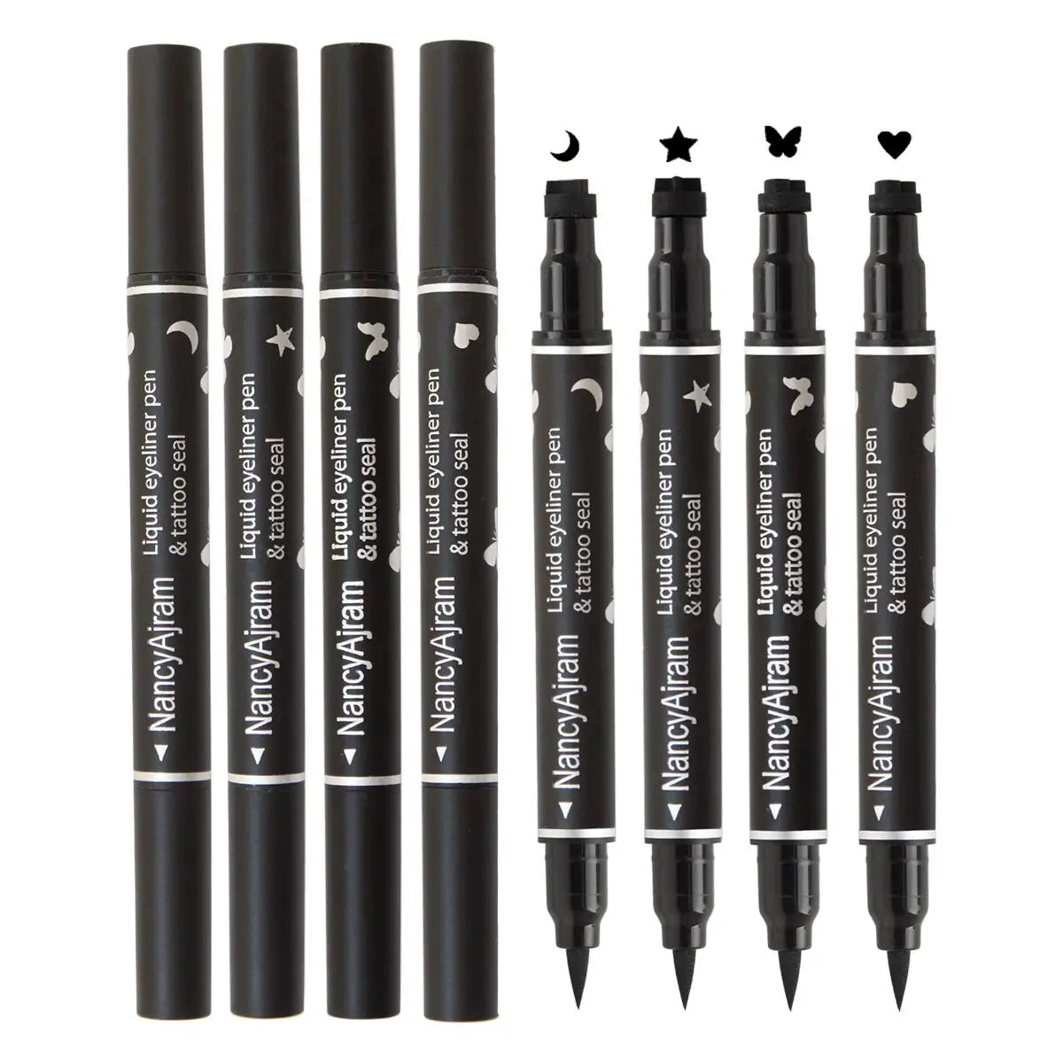 Double-Ended Creative Waterproof Sweatproof Black Eyeliner Pencil Set (4pcs)