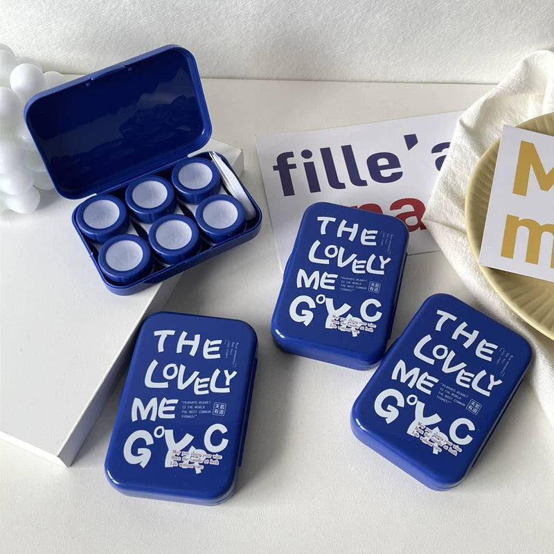 3-in-1 Blue Contact Lens Case
