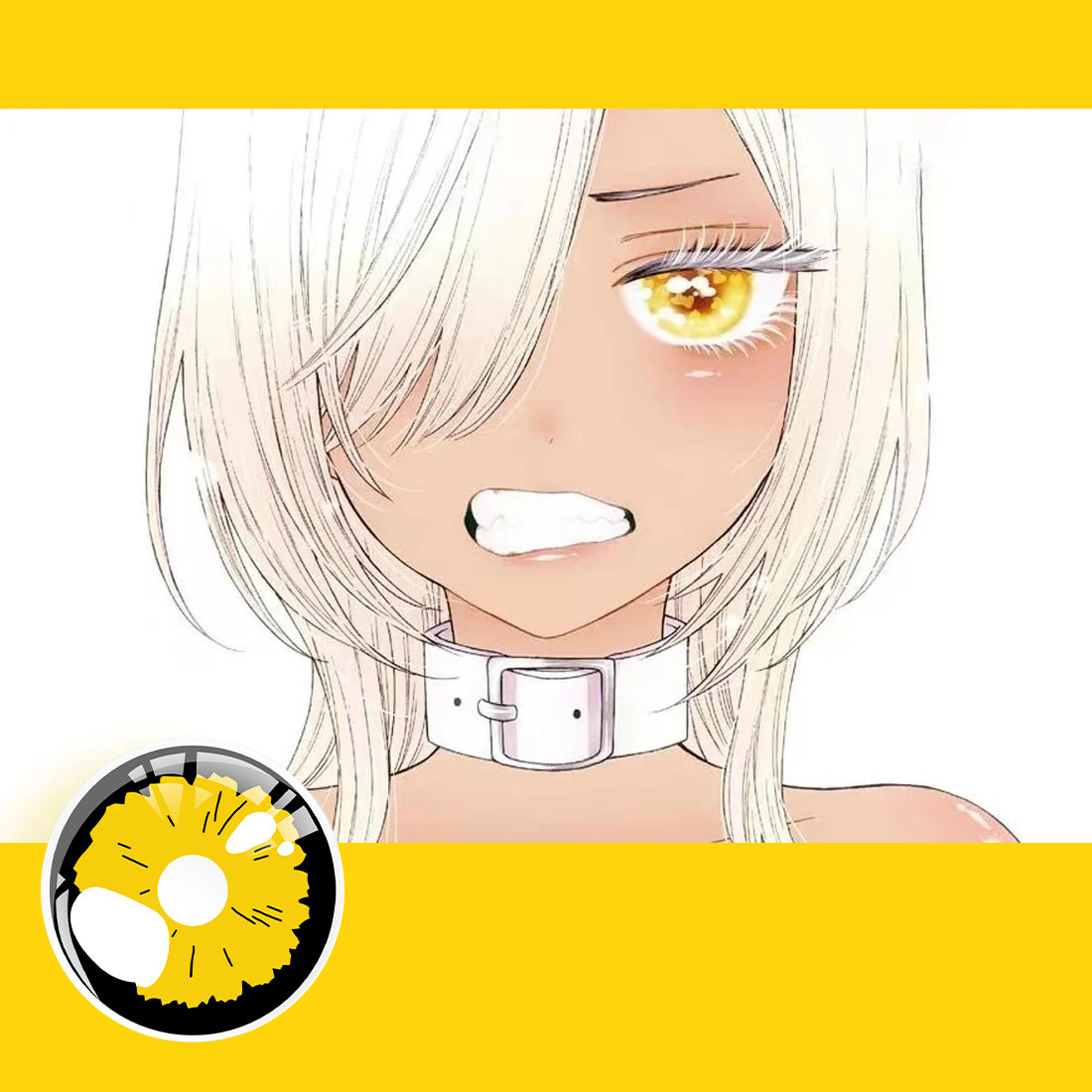 Sunlit Floral Eclipse Yellow Contact Lenses