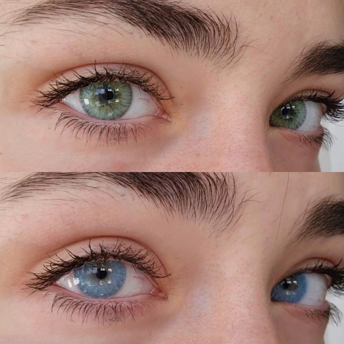 Lentes de contacto de color verde cósmico 