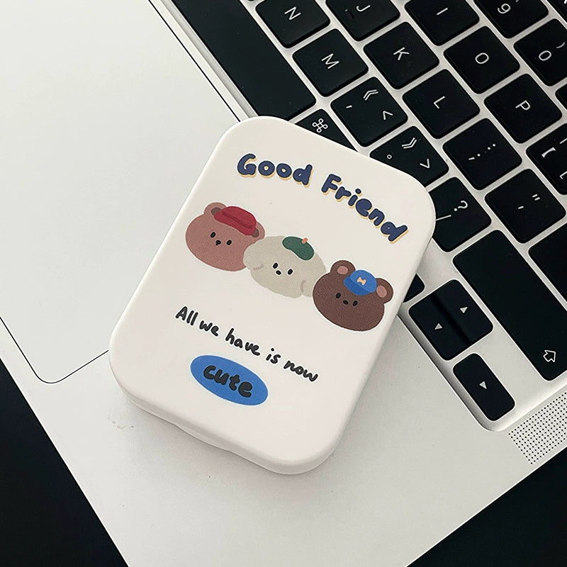 Three Bears White Contact Lens Case