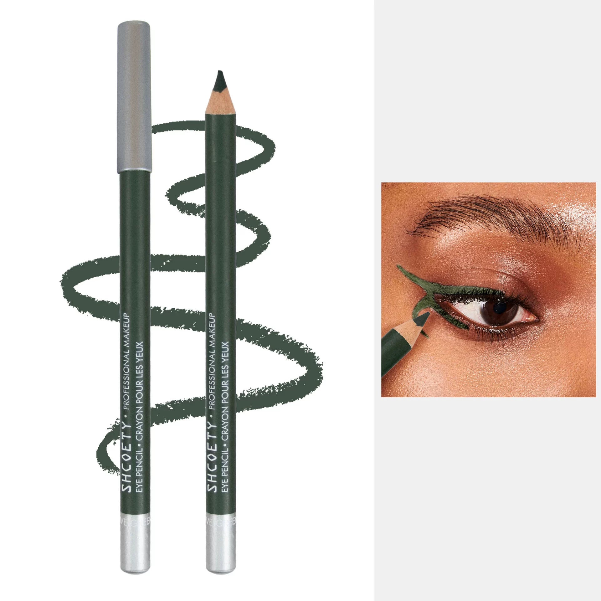 Classic Color Wooden Green Eyeliner Pencil