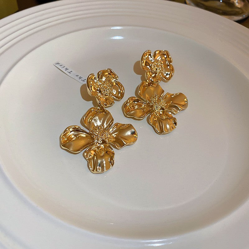 Vintage Floral Hoop Earrings