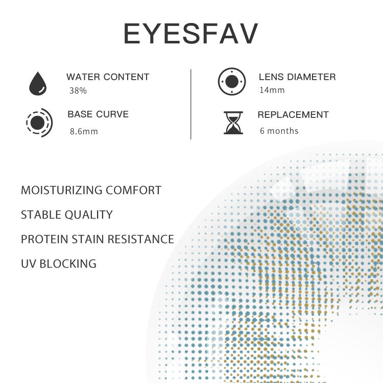 EYESFAV Frosted Love Blue Contact Lenses Parameters