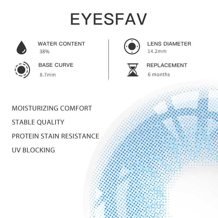 EYESFAV Sparkling Blue Contact Lenses Parameters