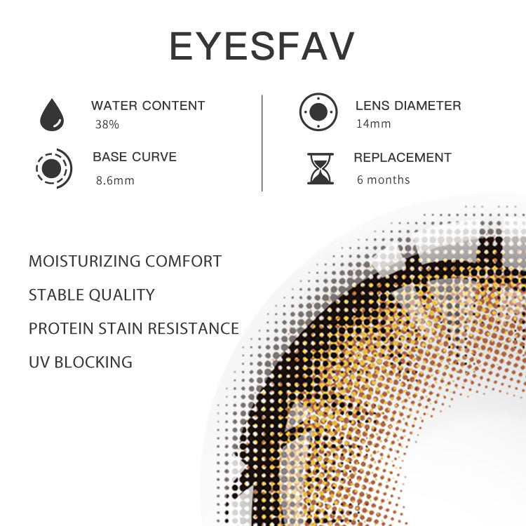 EYESFAV Axis Vision Brown Contact Lenses Parameters