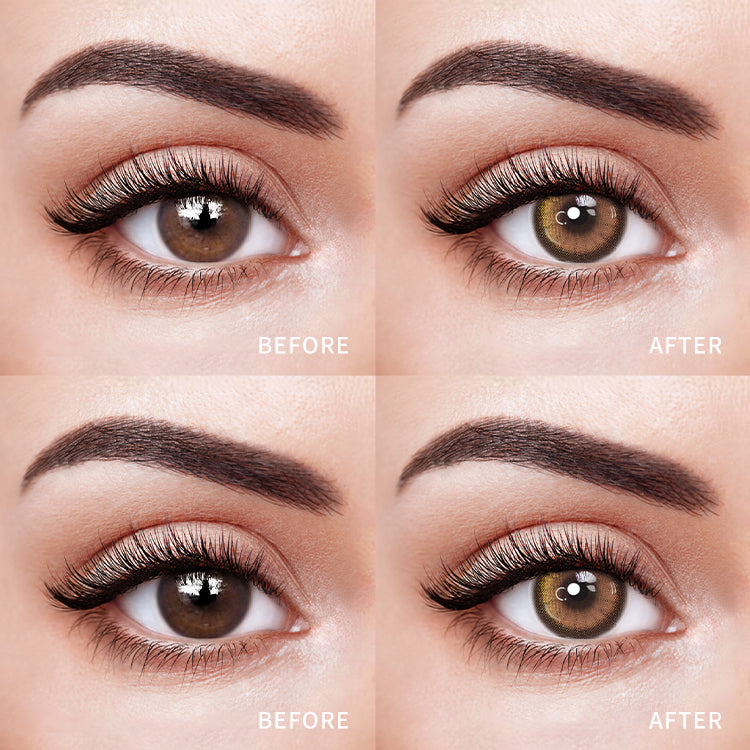 Comparison of the Effects Before and After Wearing Axis Vision Brown Contact Lenses