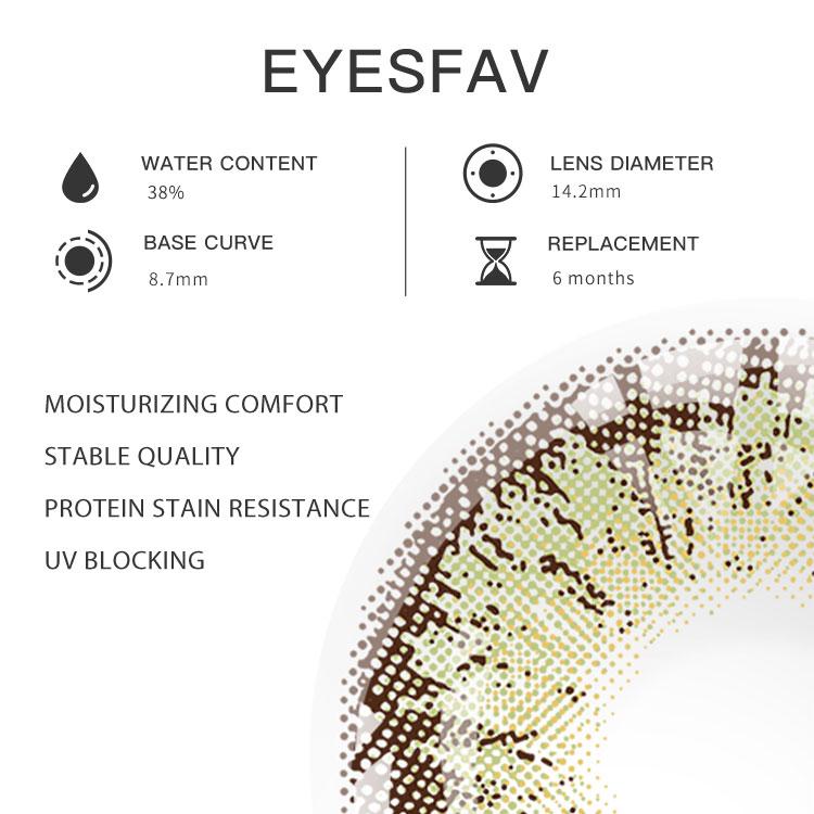EYESFAV Monet's Garden Brown Contact Lenses Parameters