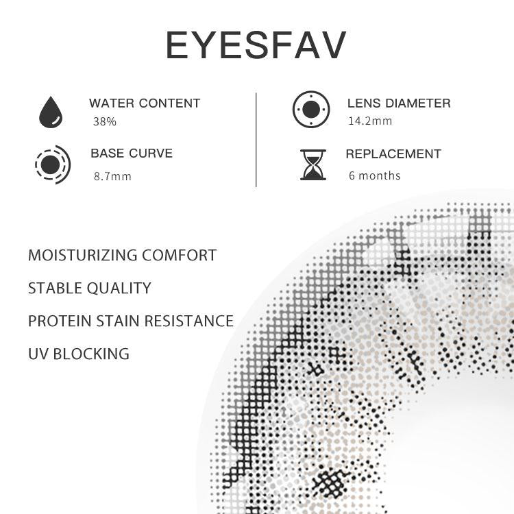 EYESFAV Stormy L-Gray Colored Contact Lenses Parameters