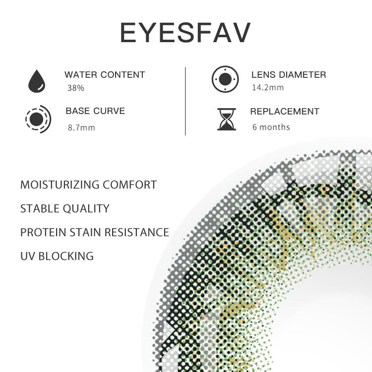EYESFAV Verdant Spark Green Contact Lenses Parameters