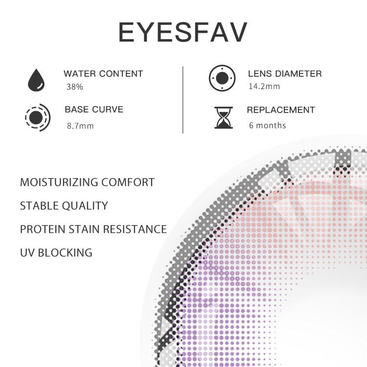 EYESFAV Neon Amethyst Colored Contact Lenses Parameters