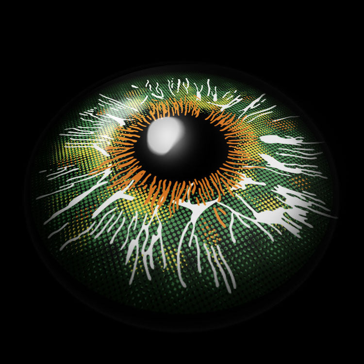 Thunderstruck Green Contact Lenses 3D Display