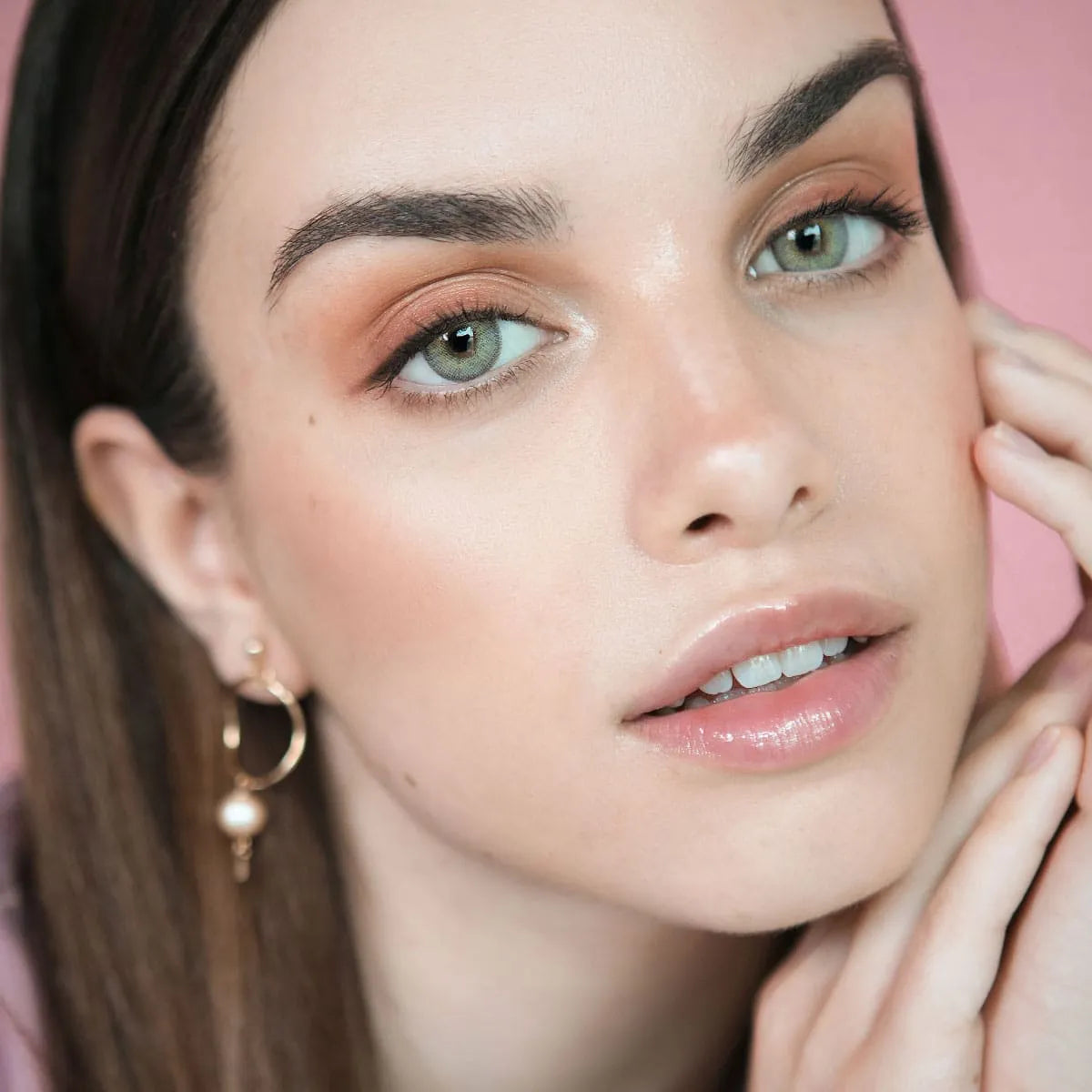 The effect of beautiful women wearing Edge Gray Colored Contact Lenses