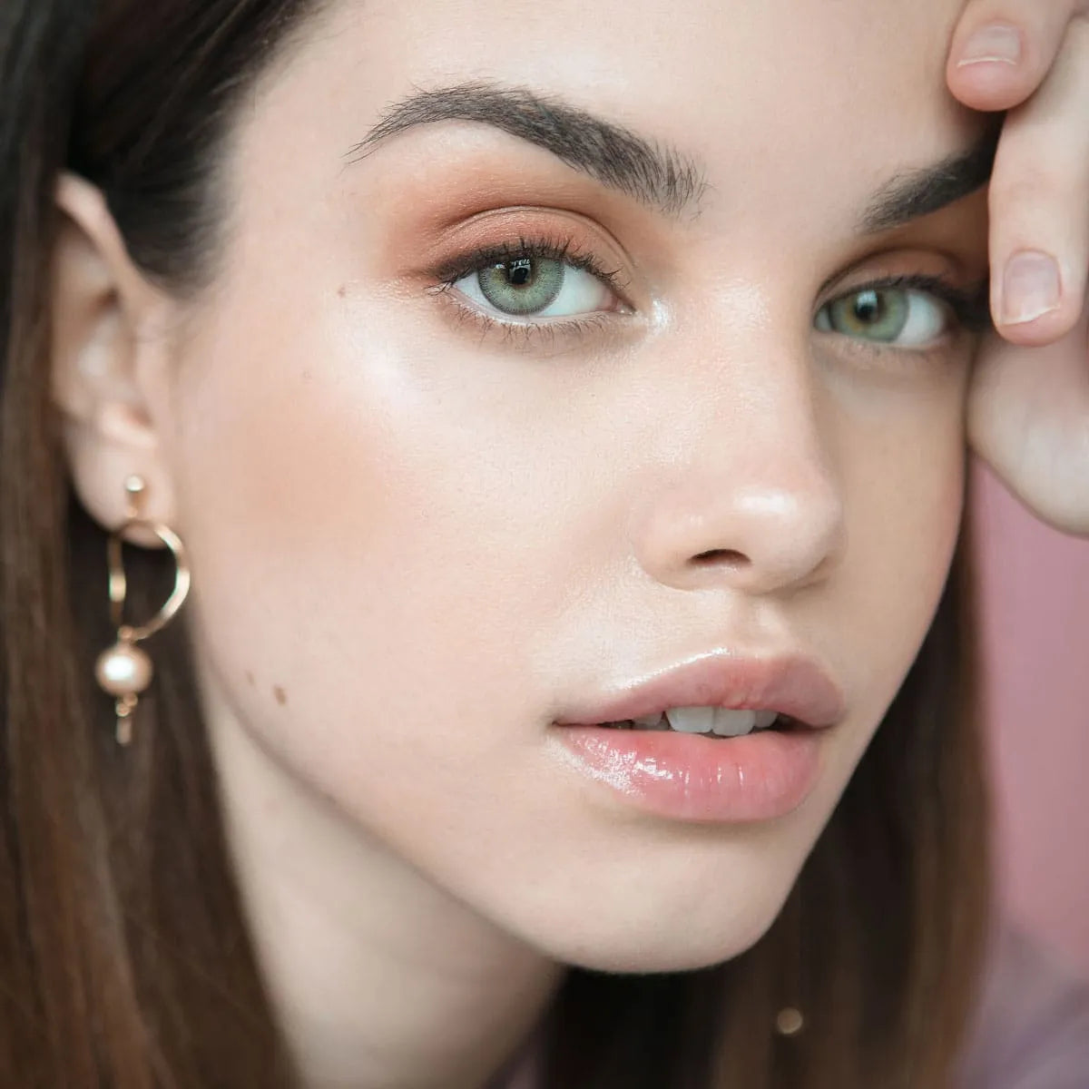 The effect of beautiful women wearing Edge Gray Colored Contact Lenses