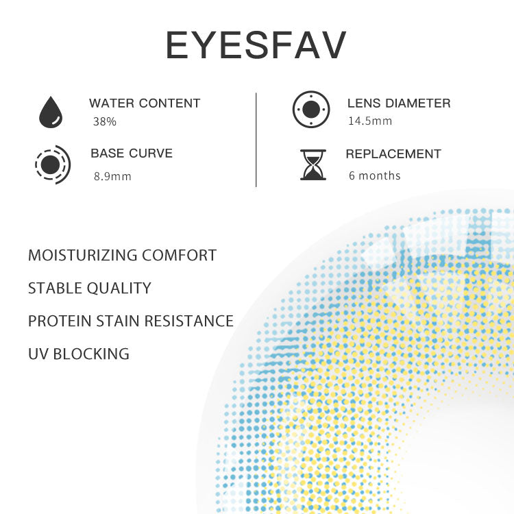 EYESFAV Madrid Sunlit Blue Contact Lenses Parameters