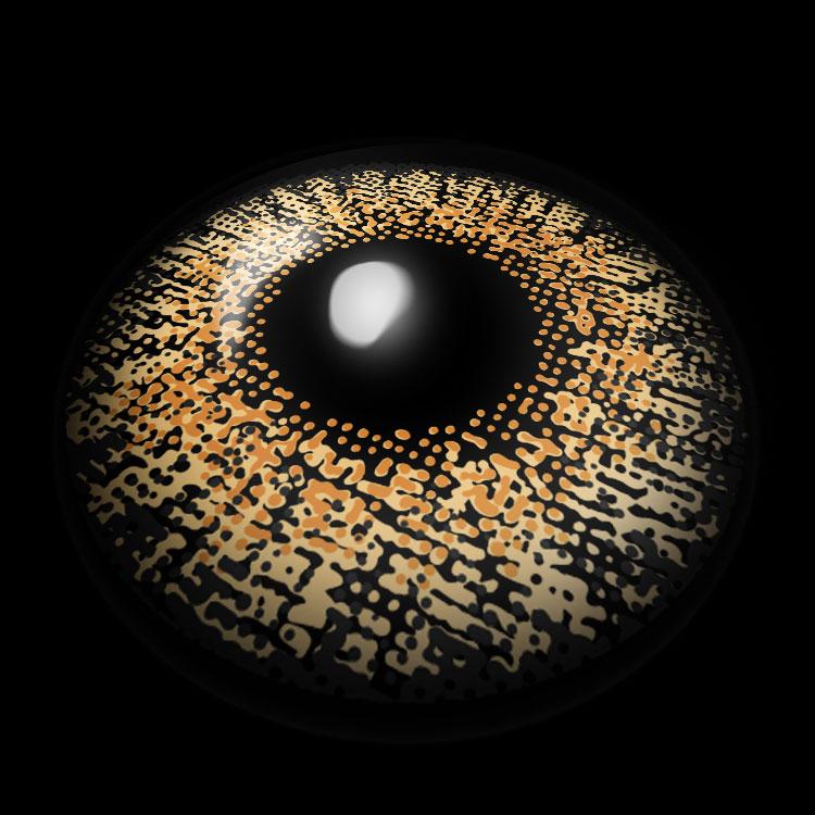 Amber Cascade Brown Contact Lenses 3D Display