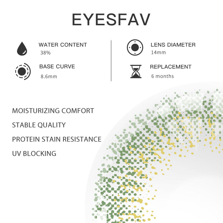 EYESFAV Stripe Essence Green Contact Lenses Parameters