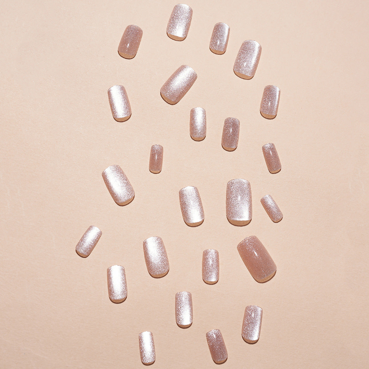 Pink Gleam, Medium, Square Press On Nails