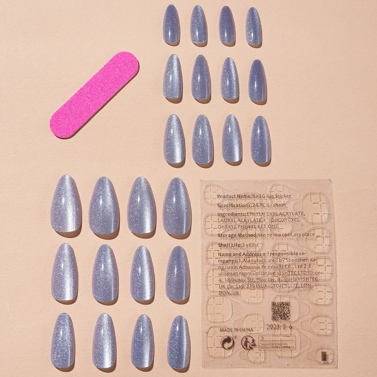 Sapphire Medium, Almond Press On Nails