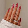 EYESFAV Rosy Pink Gleam, Medium, Almond Press On Nails