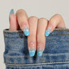 EYESFAV Sky Blue Clouds Medium, Square Press On Nails