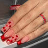 EYESFAV Flipped Red, Long, Square Press On Nails