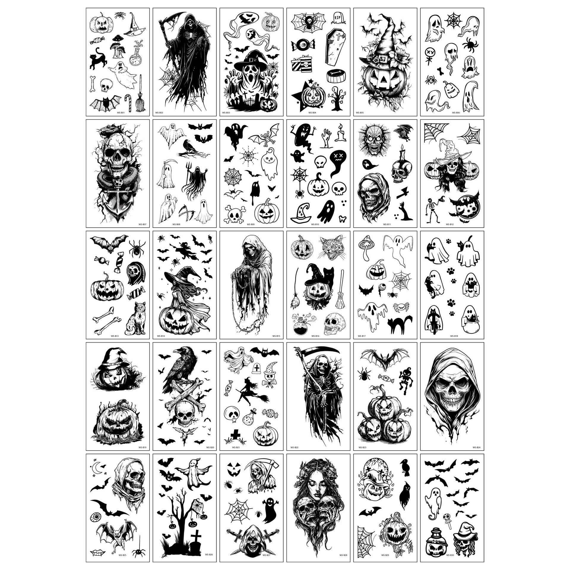 Spooky Bloom Temporary Tattoos