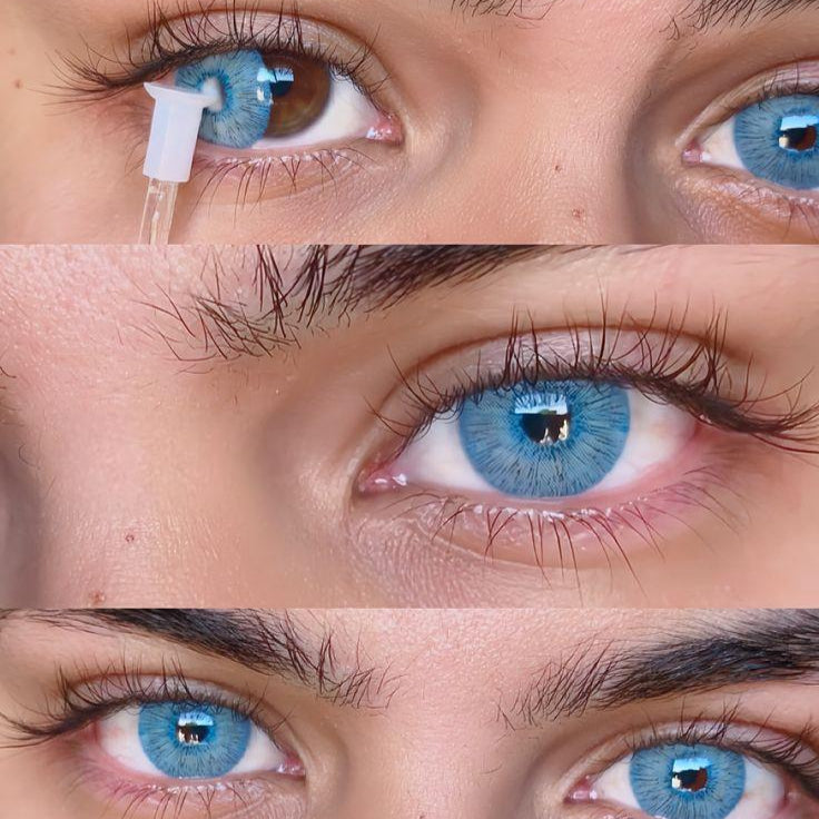 Lentes de contacto de color azul profundo 