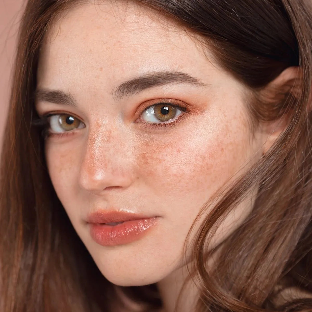 Beautiful Woman Wearing Dreamlike Gray Colored Contact Lenses