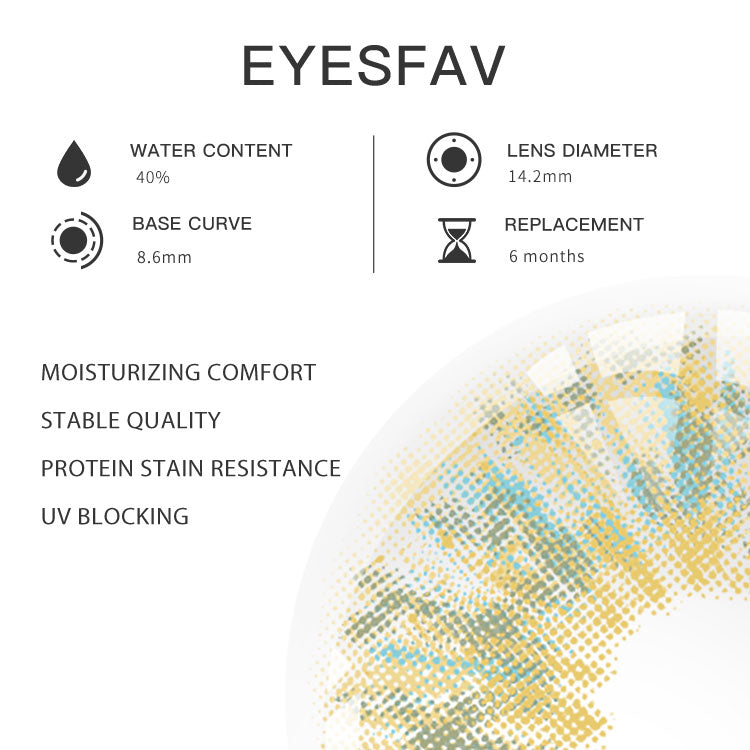 EYESFAV Vanity Fair Green Contact Lenses Parameters