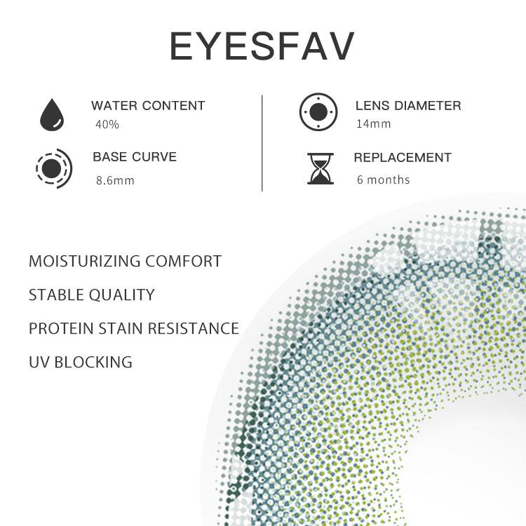 EYESFAV Vera Green Colored Contact Lenses Parameters